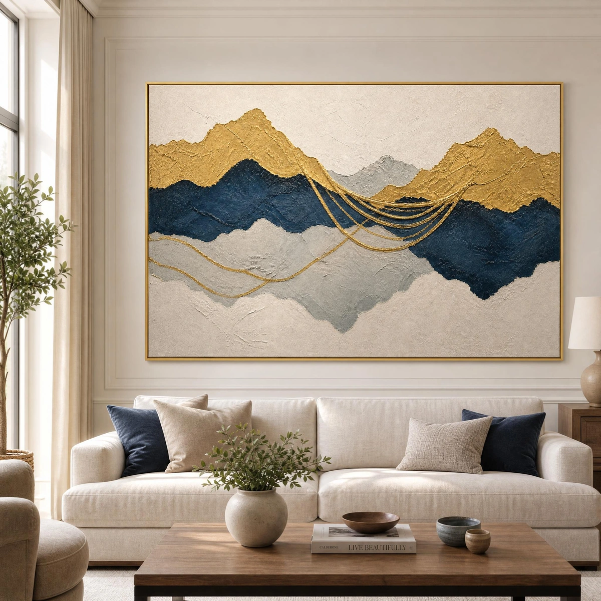 L005 | Amber Horizon – Warm Landscape Wall Art