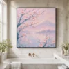 S011 | Blush Petal Mist – Floral Canvas Art | Impasto Oil Painting
