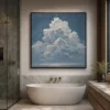 cloudlit-horizon-coastal-ocean-art-bathroom S008 | Cloudlit Horizon – Coastal Ocean Canvas Art