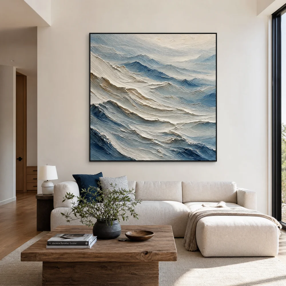 glacial-ridges-textured-abstract-canvas-art-living-room-01 S009 | Glacial Ridges – Textured Abstract Canvas Art