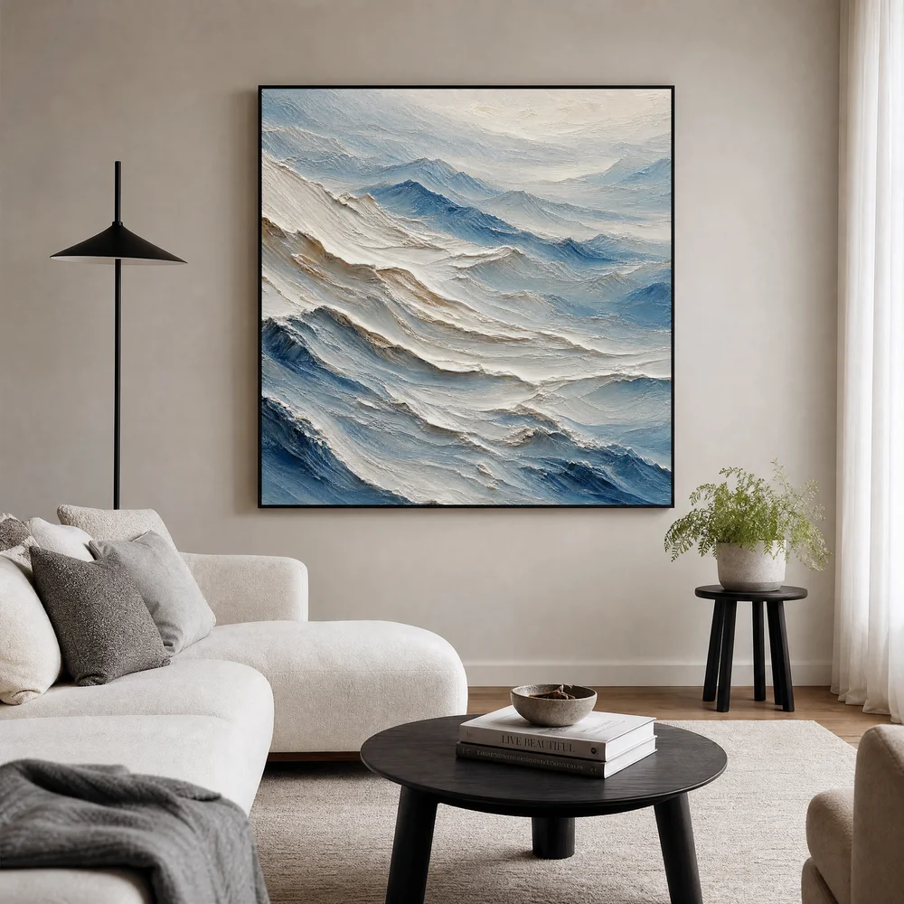 glacial-ridges-textured-abstract-canvas-art-living-room-03 S009 | Glacial Ridges – Textured Abstract Canvas Art