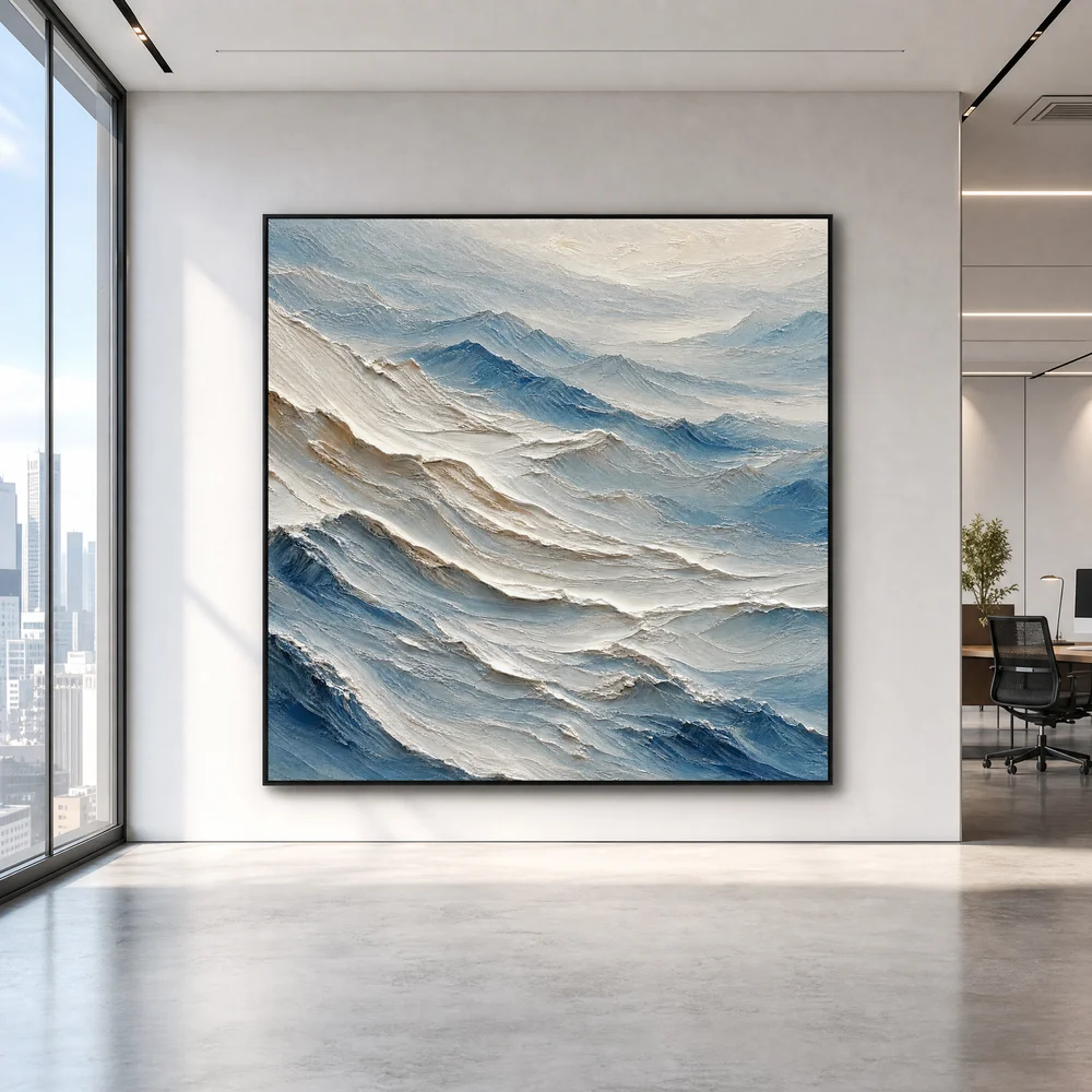 glacial-ridges-textured-abstract-canvas-art-office-01 S009 | Glacial Ridges – Textured Abstract Canvas Art
