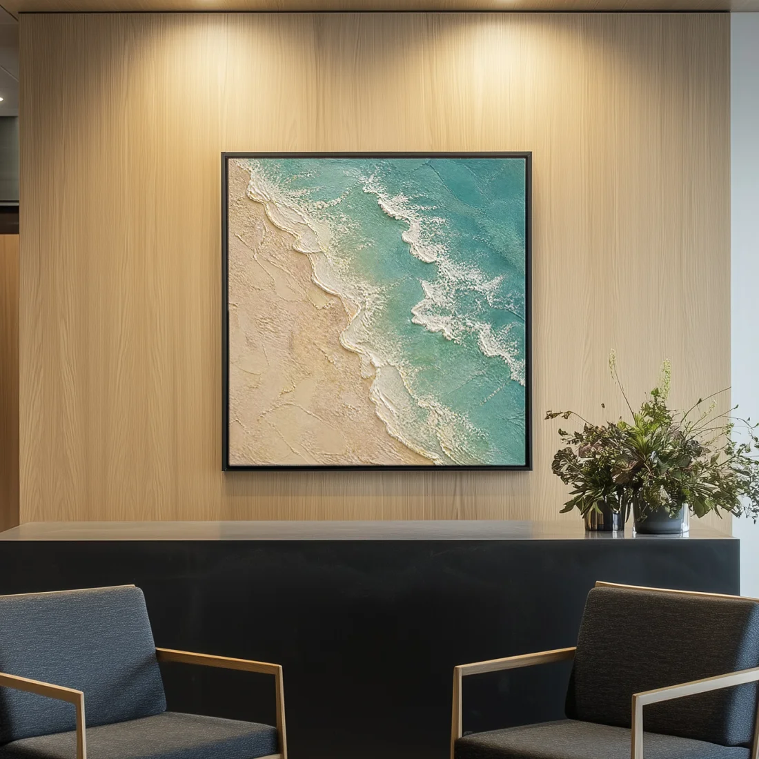 seafoam-shore-coastal-ocean-canvas-art-office-S-06 S006 | Turquoise Break – Coastal Ocean Canvas Art