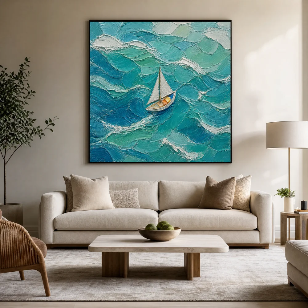 teal-crossing-coastal-ocean-canvas-art-living-room-01 S010| Teal Crossing – Coastal Ocean Canvas Art