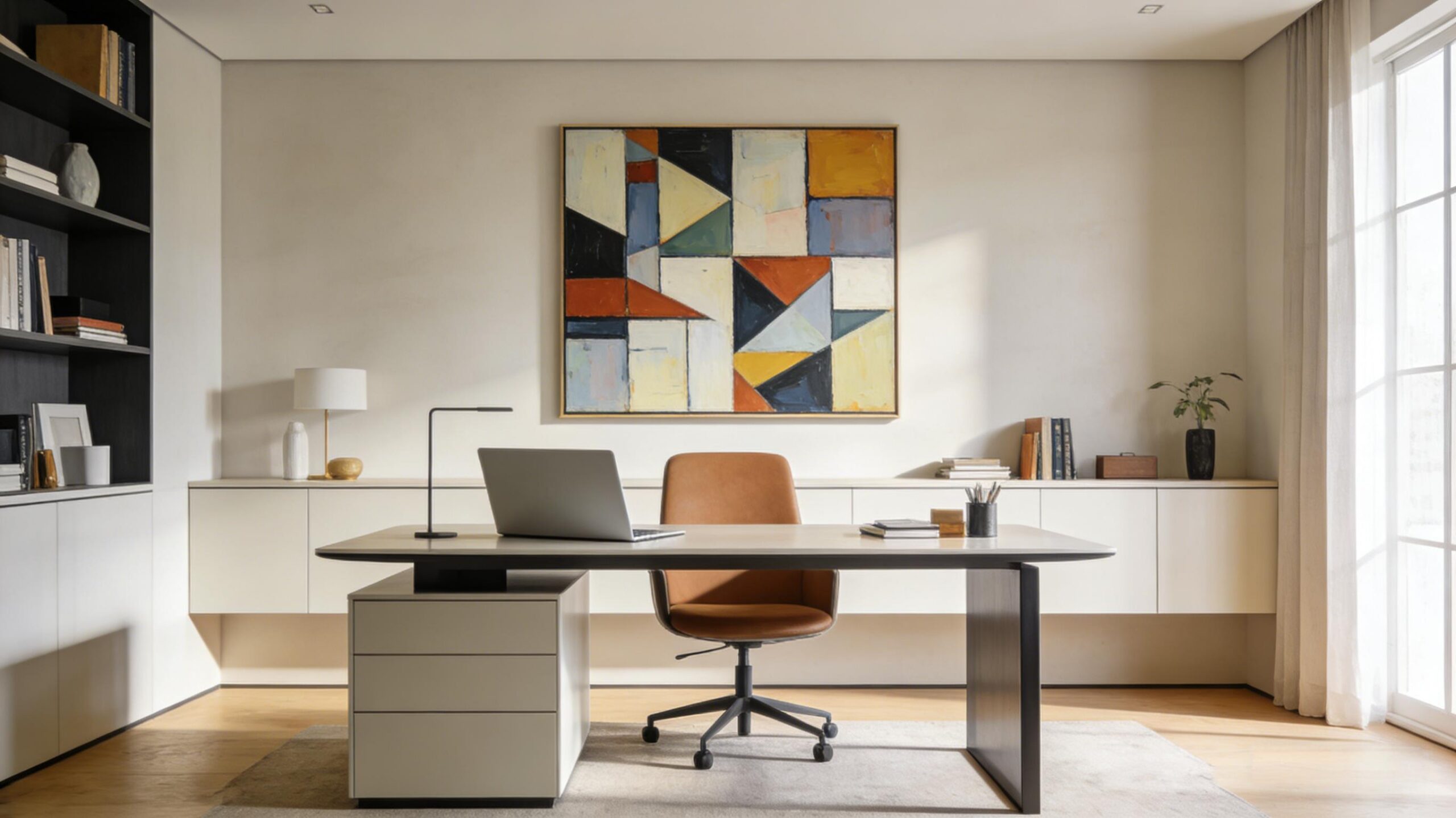 office-wall-art L002 | Chromatic Bloom – Textured Abstract Canvas Art