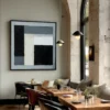 silver-tide-dinning-room-S-01 S004 | Silver Tide - Black and Gray Abstract Wall Art