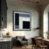 silver-tide-dinning-room-S-03 S004 | Silver Tide - Black and Gray Abstract Wall Art
