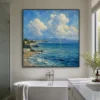 sunlit-cove-coastal-seascape-bathroom-wall-art-01 S012 | Sunlit Cove - Coastal Seascape Wall Art