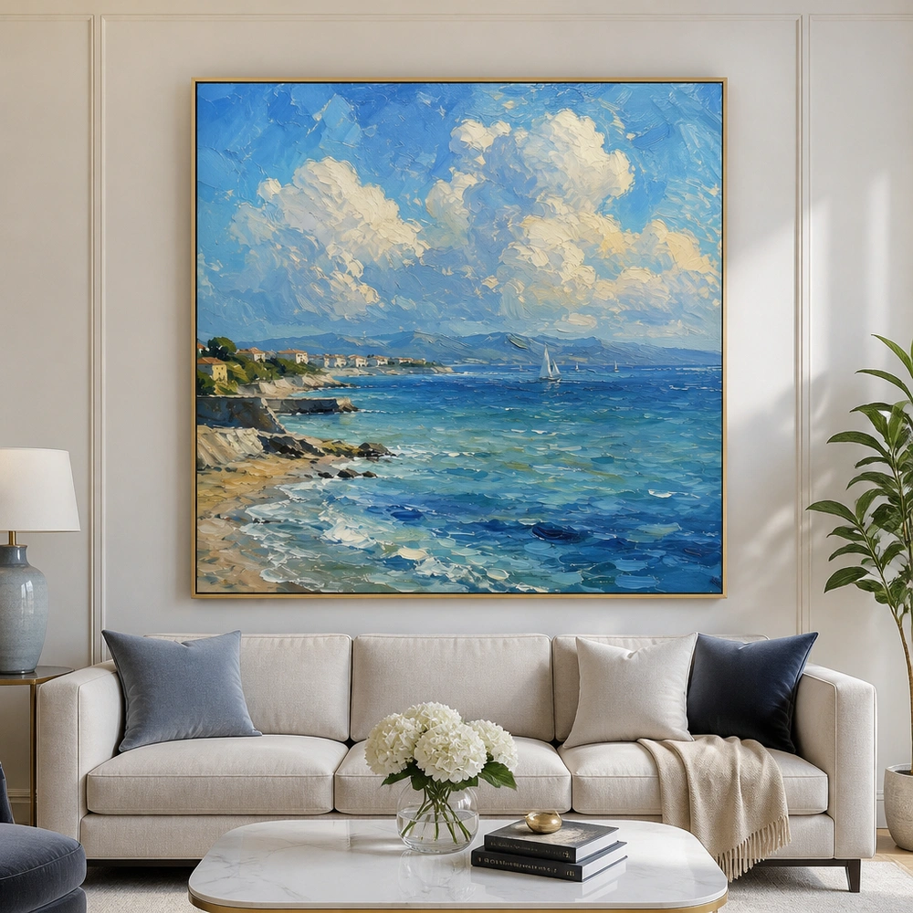 sunlit-cove-coastal-seascape-living-room-wall-art-02 S012 | Sunlit Cove - Coastal Seascape Wall Art