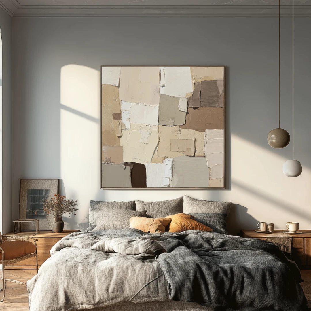 warm-earth-reverie-bedroom-S-01 S005 | Warm Earth Reverie - Neutral Abstract Wall Art