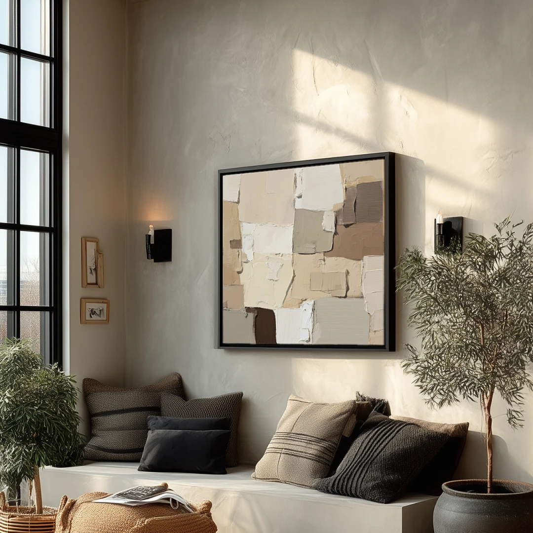 warm-earth-reverie-stairs-S-02 S005 | Warm Earth Reverie - Neutral Abstract Wall Art