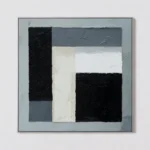 S004 | Silver Tide - Black and Gray Abstract Wall Art