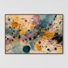chromatic-bloom-T-3x2-black-frame-pure L002 | Chromatic Bloom – Textured Abstract Canvas Art