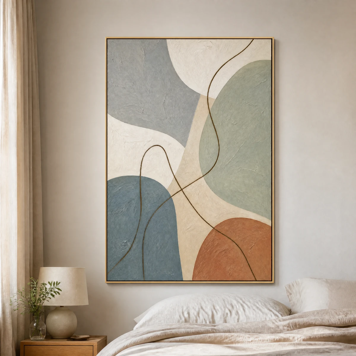 P017 | Blue Bend - Organic Line Wall Art