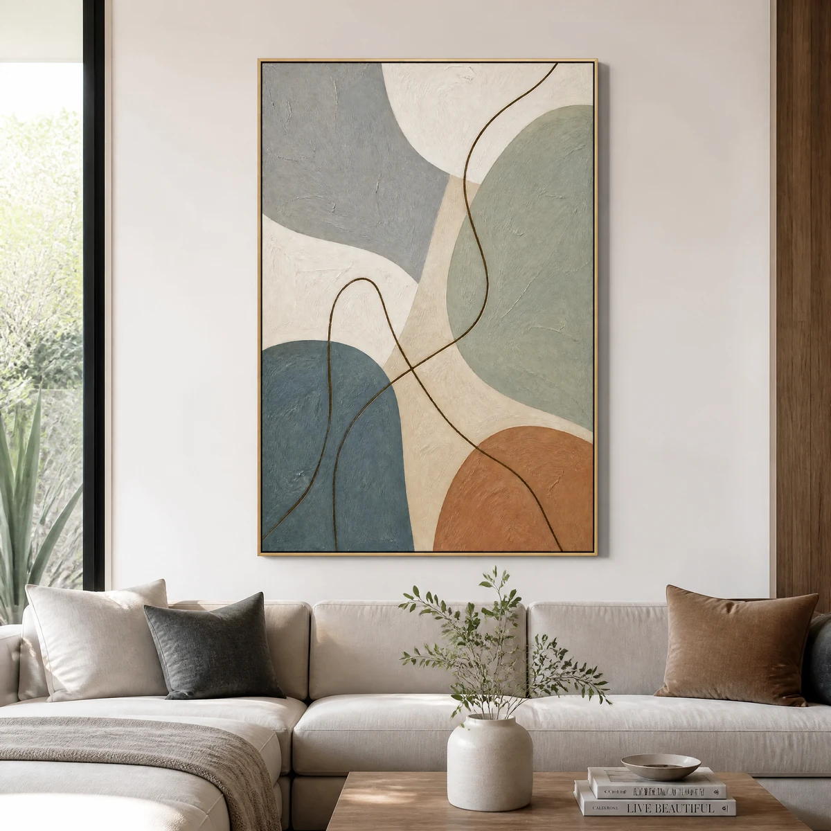 P017 | Blue Bend - Organic Line Wall Art