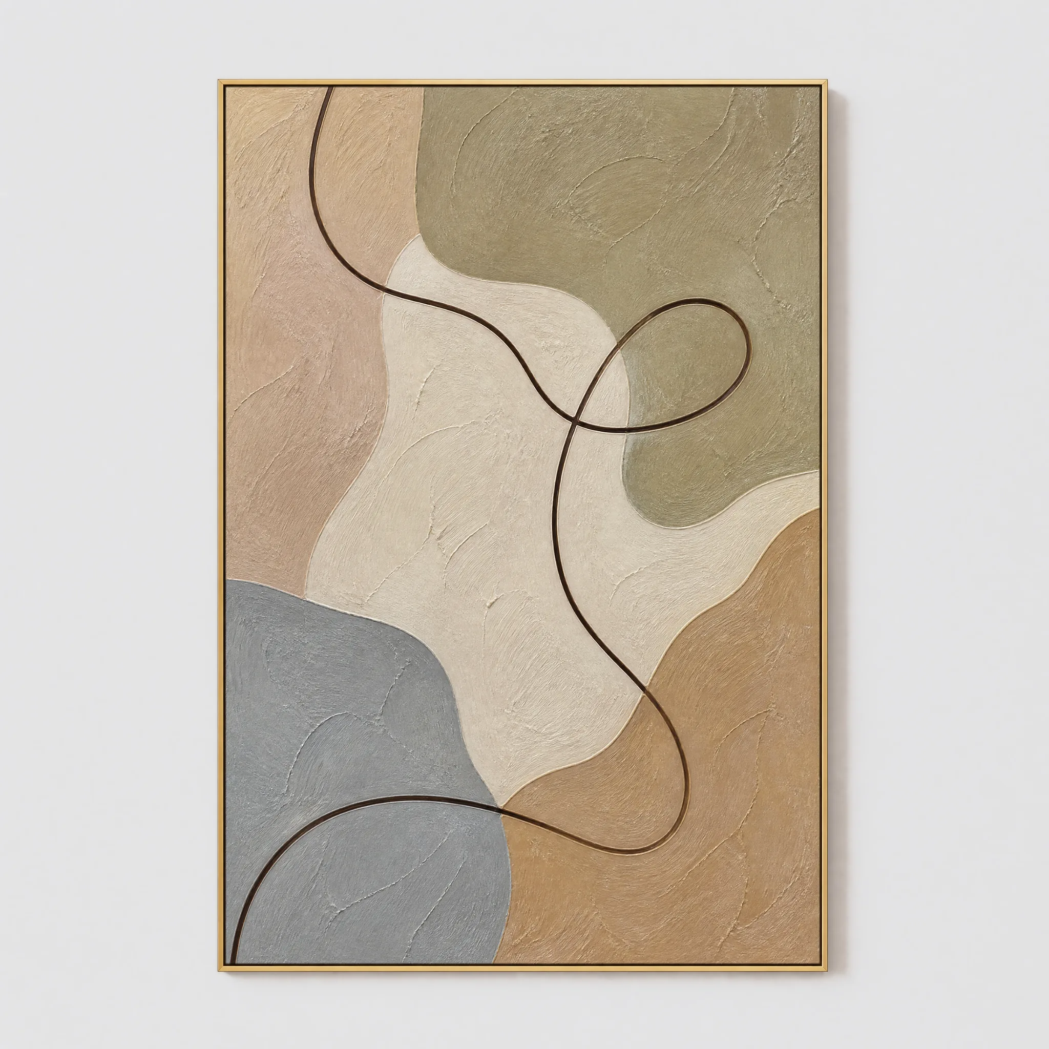 P013 | Crossing in Sage - Organic Line Wall Art