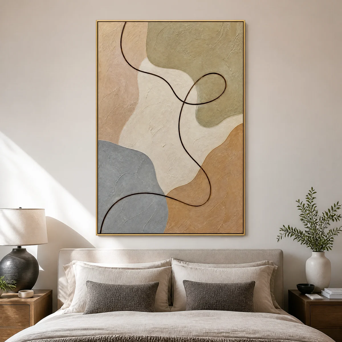 crossing-in-sage-organic-line-wall-art-bedroom-01 P013 | Crossing in Sage - Organic Line Wall Art