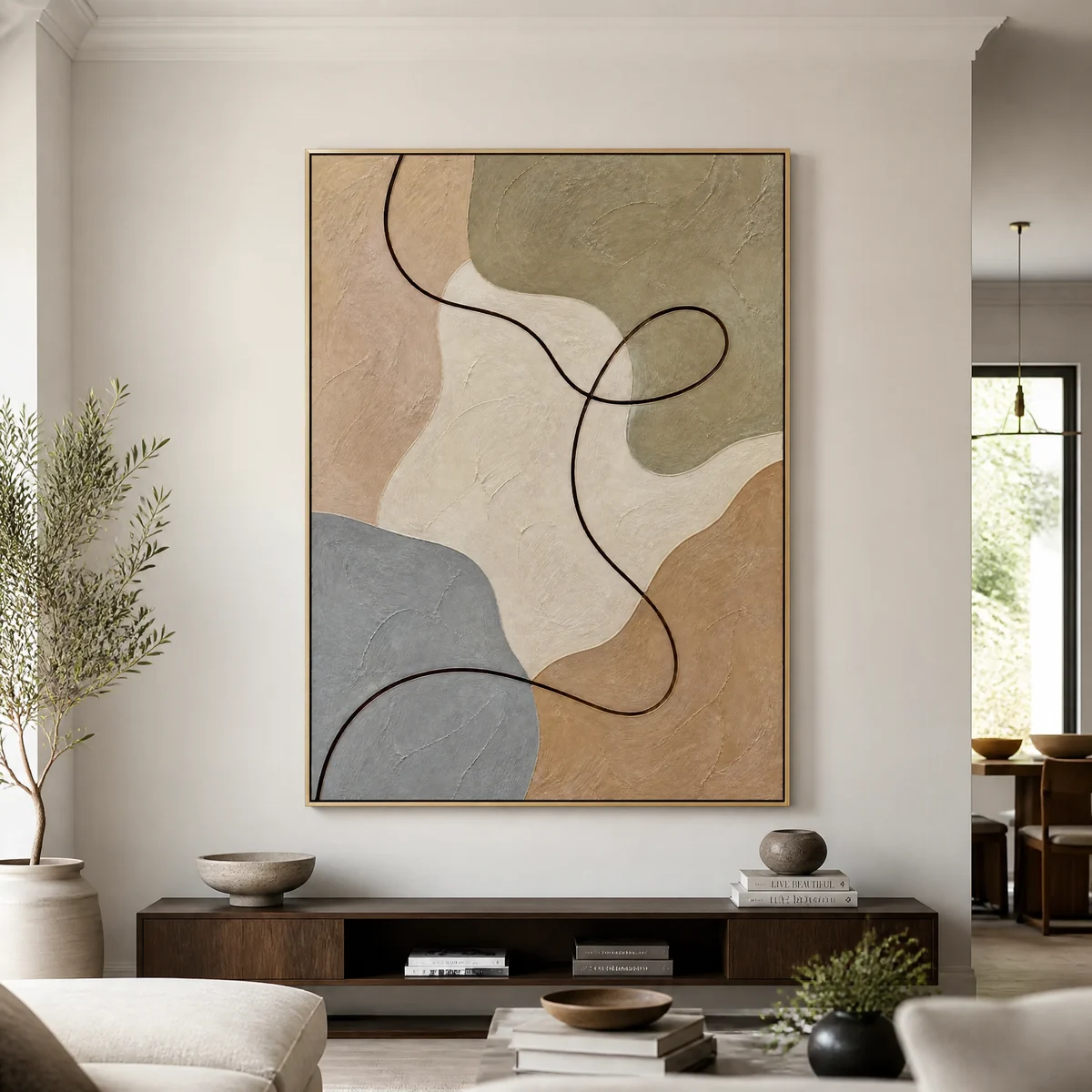 crossing-in-sage-organic-line-wall-art-living-room-01 P013 | Crossing in Sage - Organic Line Wall Art