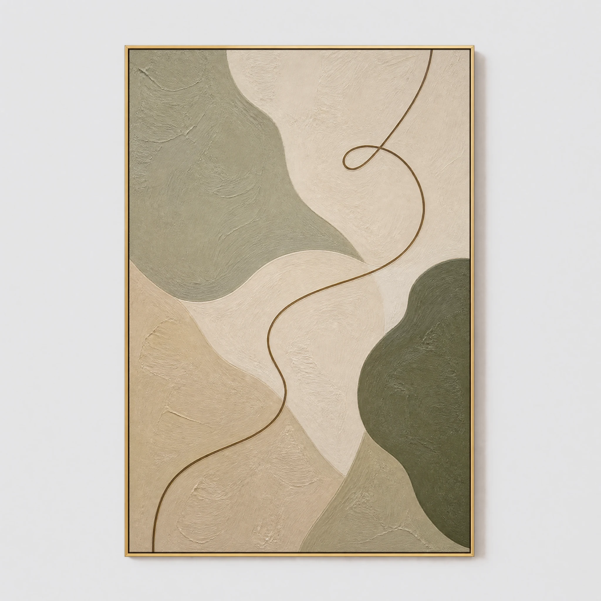 P014 | The Green Turn - Sage Green Abstract Wall Art