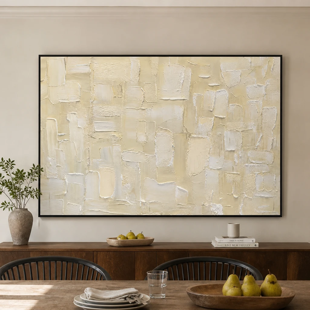 L007 | Limewash – Beige Textured Wall Art
