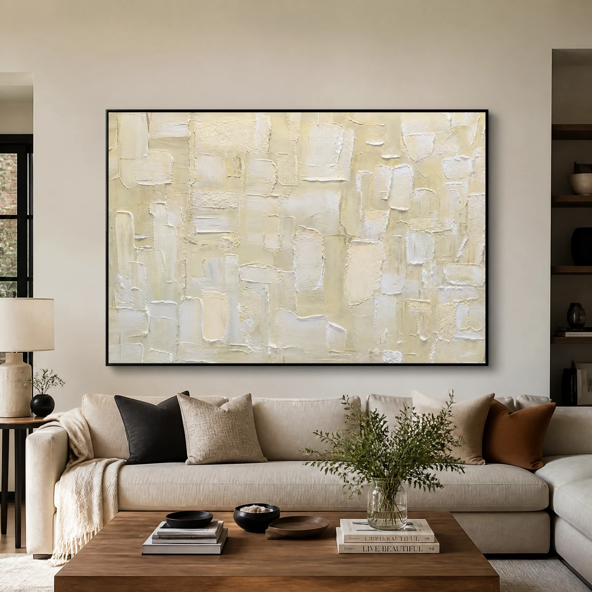 L007 | Limewash – Beige Textured Wall Art