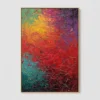 crimson-reverie-T-2x3-gold-frame P003 | Crimson Reverie – Textured Abstract Canvas Art