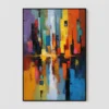 azure-ember-T-2x3-black-frame P002 | Azure Ember – Textured Abstract Canvas Art
