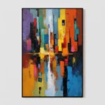 P002 | Azure Ember – Textured Abstract Canvas Art