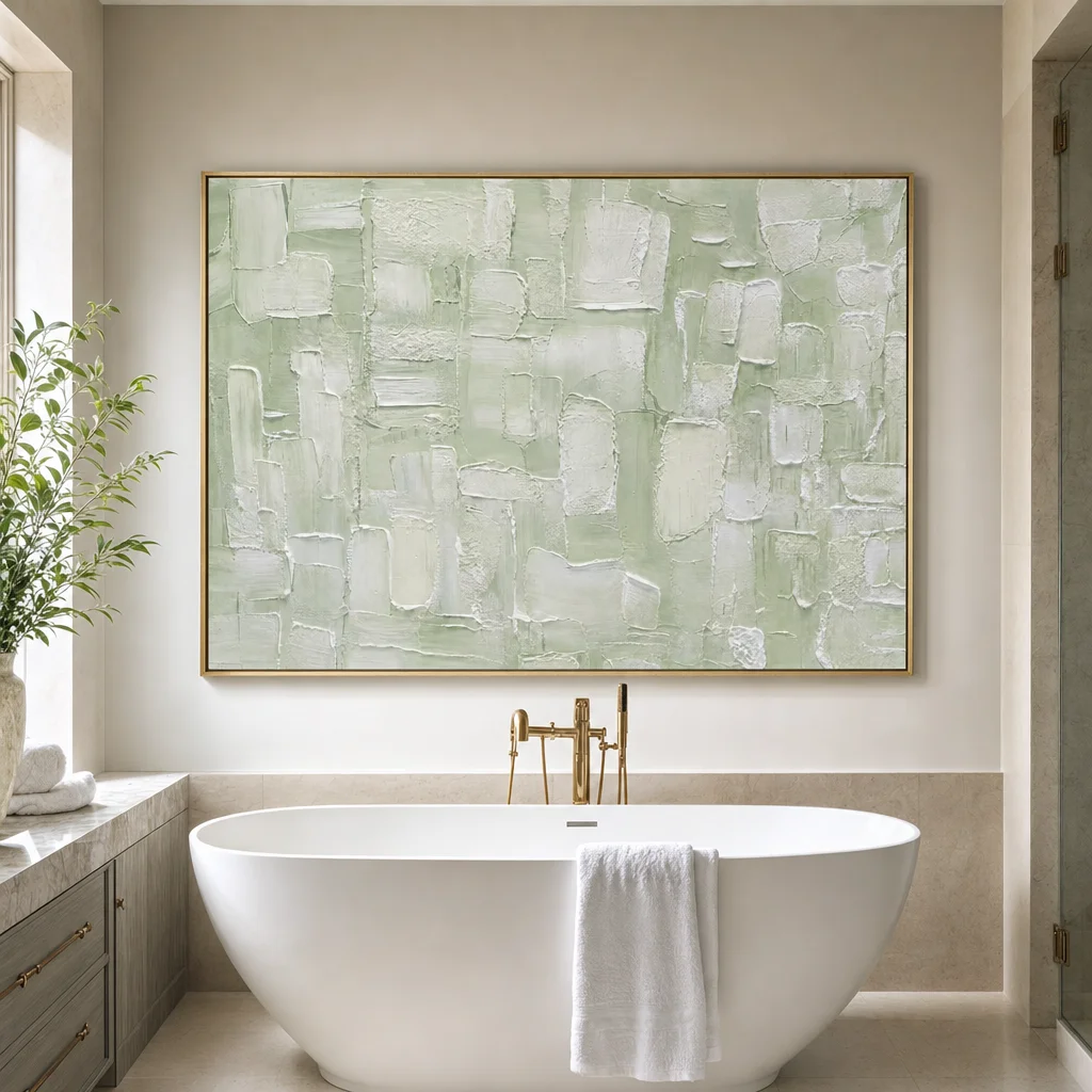 L009 | Sage Plaster - Green Textured Wall Art