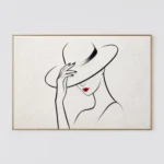 L006 | Scarlet Poise - Minimalist Figurative Canvas Art