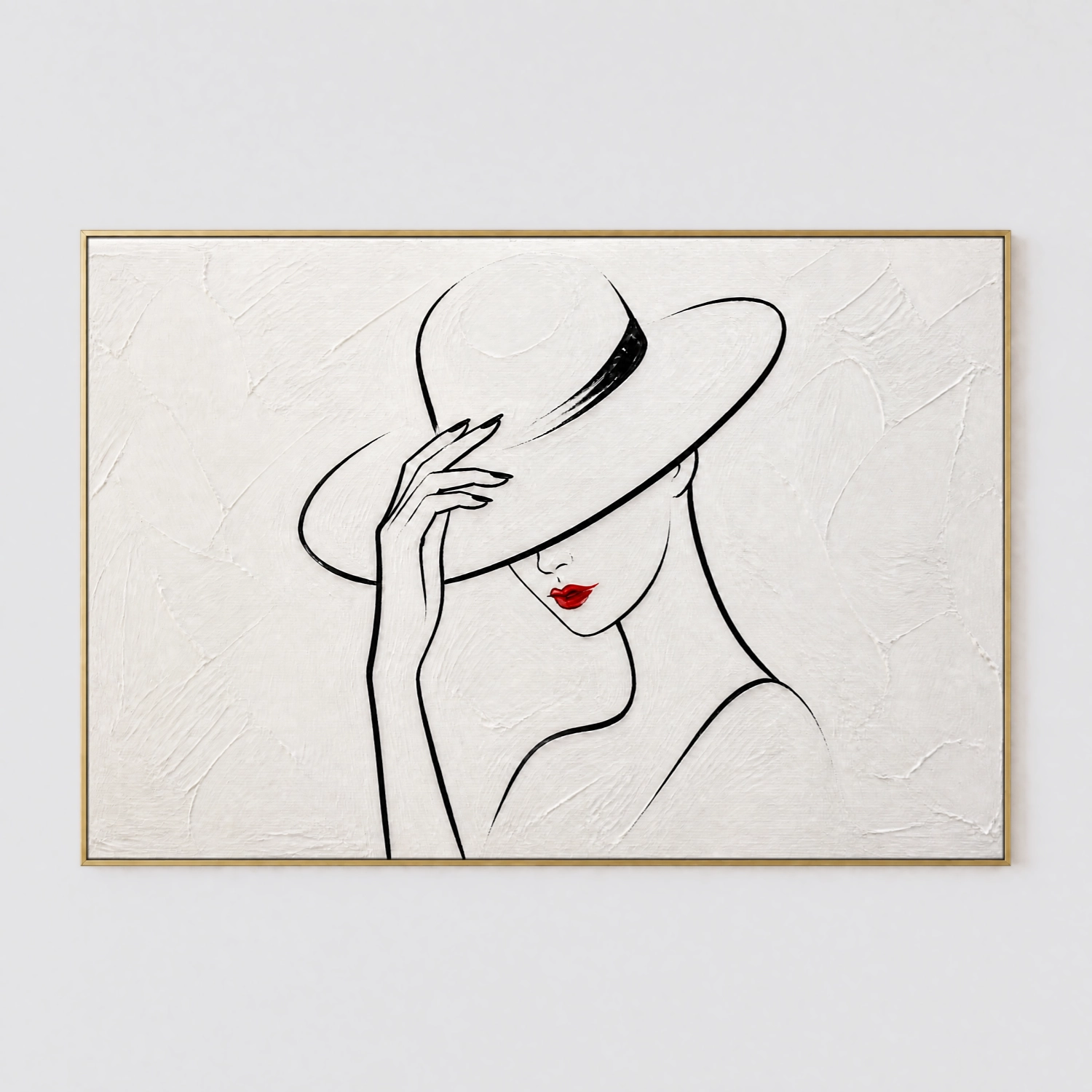 L006 | Scarlet Poise - Minimalist Figurative Canvas Art