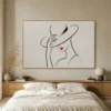 scarlet-poise-minimalist-figurative-canvas-art-bedroom-wall-art-1 L006 | Scarlet Poise - Minimalist Figurative Canvas Art