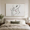 scarlet-poise-minimalist-figurative-canvas-art-bedroom-wall-art-2 L006 | Scarlet Poise - Minimalist Figurative Canvas Art