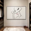 scarlet-poise-minimalist-figurative-canvas-art-cloakroom-wall-art-1 L006 | Scarlet Poise - Minimalist Figurative Canvas Art
