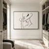 scarlet-poise-minimalist-figurative-canvas-art-cloakroom-wall-art-2 L006 | Scarlet Poise - Minimalist Figurative Canvas Art