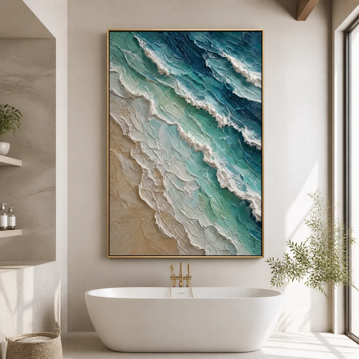 seafoam-drift-ocean-wave-wall-art-bathroom-wall-art-01 P009 | Seafoam Drift - Ocean Wave Wall Art