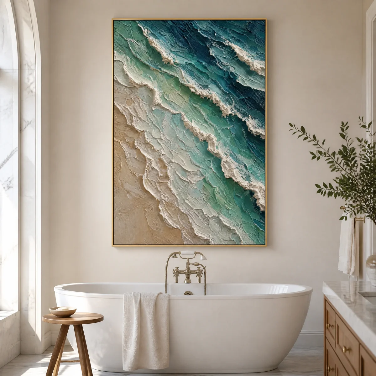 seafoam-drift-ocean-wave-wall-art-bathroom-wall-art-02 P009 | Seafoam Drift - Ocean Wave Wall Art