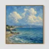 sunlit-cove-coastal-seascape-wall-art-T-1x1-gold-frame S012 | Sunlit Cove - Coastal Seascape Wall Art