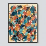 P019 | Residual Loop – Coral Drift – Turquoise Abstract Wall Art