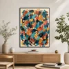 P019 | Residual Loop – Coral Drift – Turquoise Abstract Wall Art