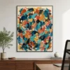 P019 | Residual Loop – Coral Drift – Turquoise Abstract Wall Art
