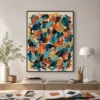 P019 | Residual Loop – Coral Drift – Turquoise Abstract Wall Art