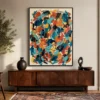 P019 | Residual Loop – Coral Drift – Turquoise Abstract Wall Art