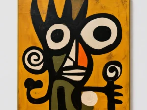 S029 | Crowned Watcher – Abstract Figurative Wall Art
