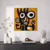 S029 | Crowned Watcher – Abstract Figurative Wall Art