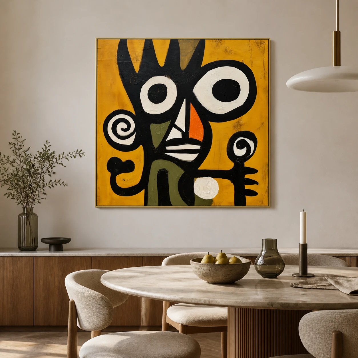 S029 | Crowned Watcher – Abstract Figurative Wall Art
