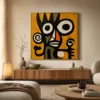 S029 | Crowned Watcher – Abstract Figurative Wall Art
