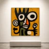 S029 | Crowned Watcher – Abstract Figurative Wall Art