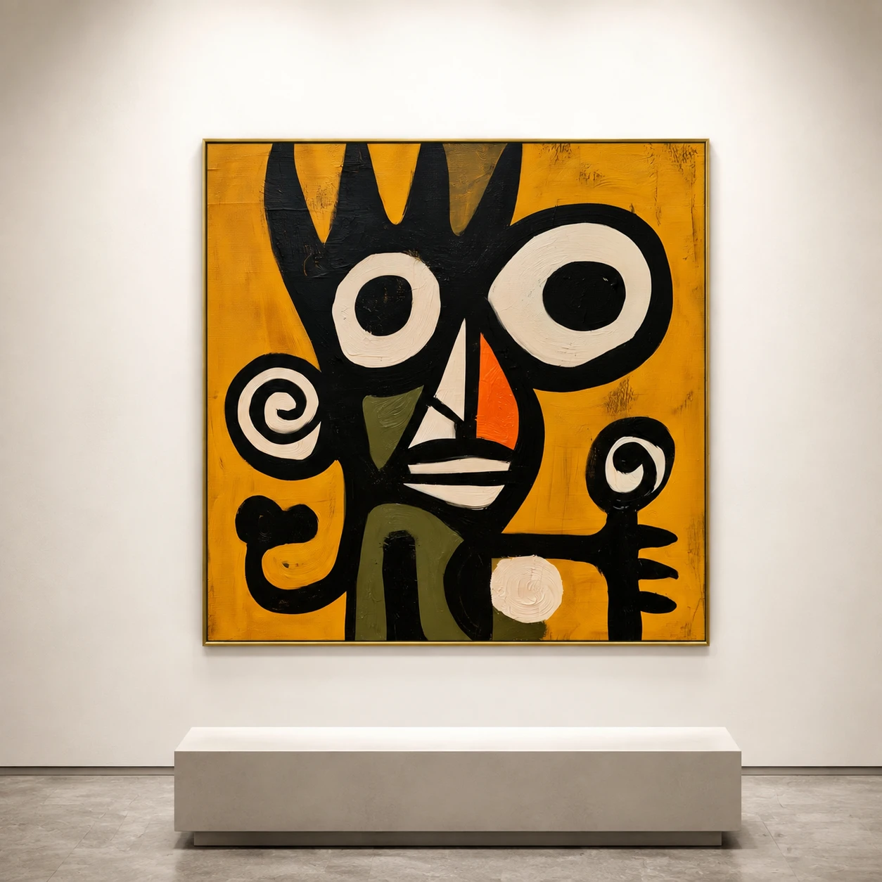 S029 | Crowned Watcher – Abstract Figurative Wall Art