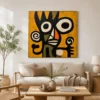 S029 | Crowned Watcher – Abstract Figurative Wall Art